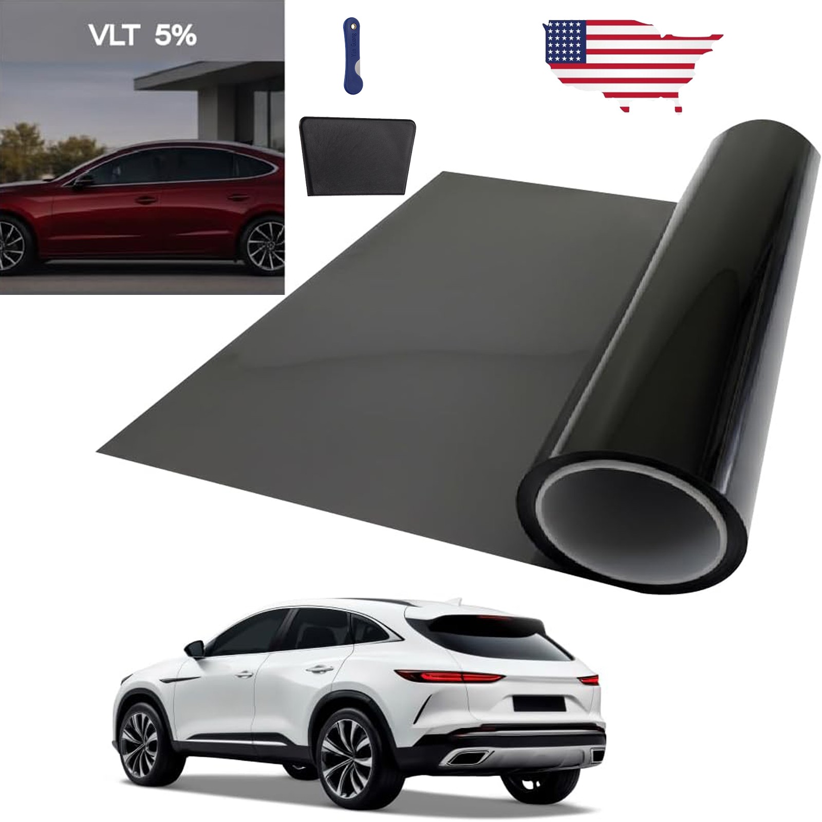 300CM 5% VLT Uncut Roll Window Tint Film 20\
