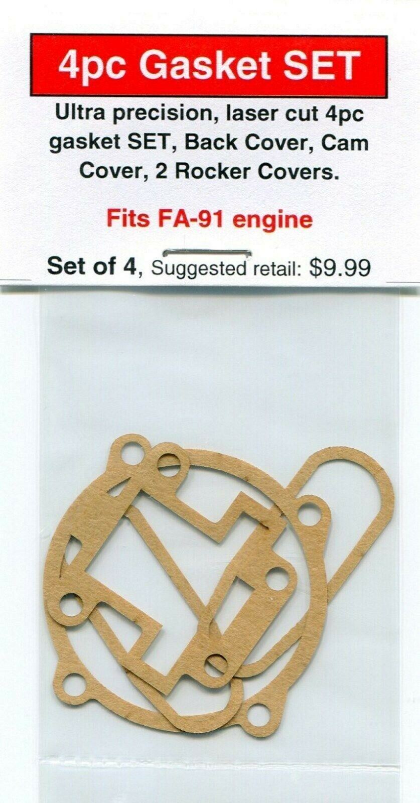 Aftermarket 4pc Gasket SET fits Saito FA-91 Engine-NIP Aftermarket 4pc Gasket SET fits Saito FA-91 Engine-NIP