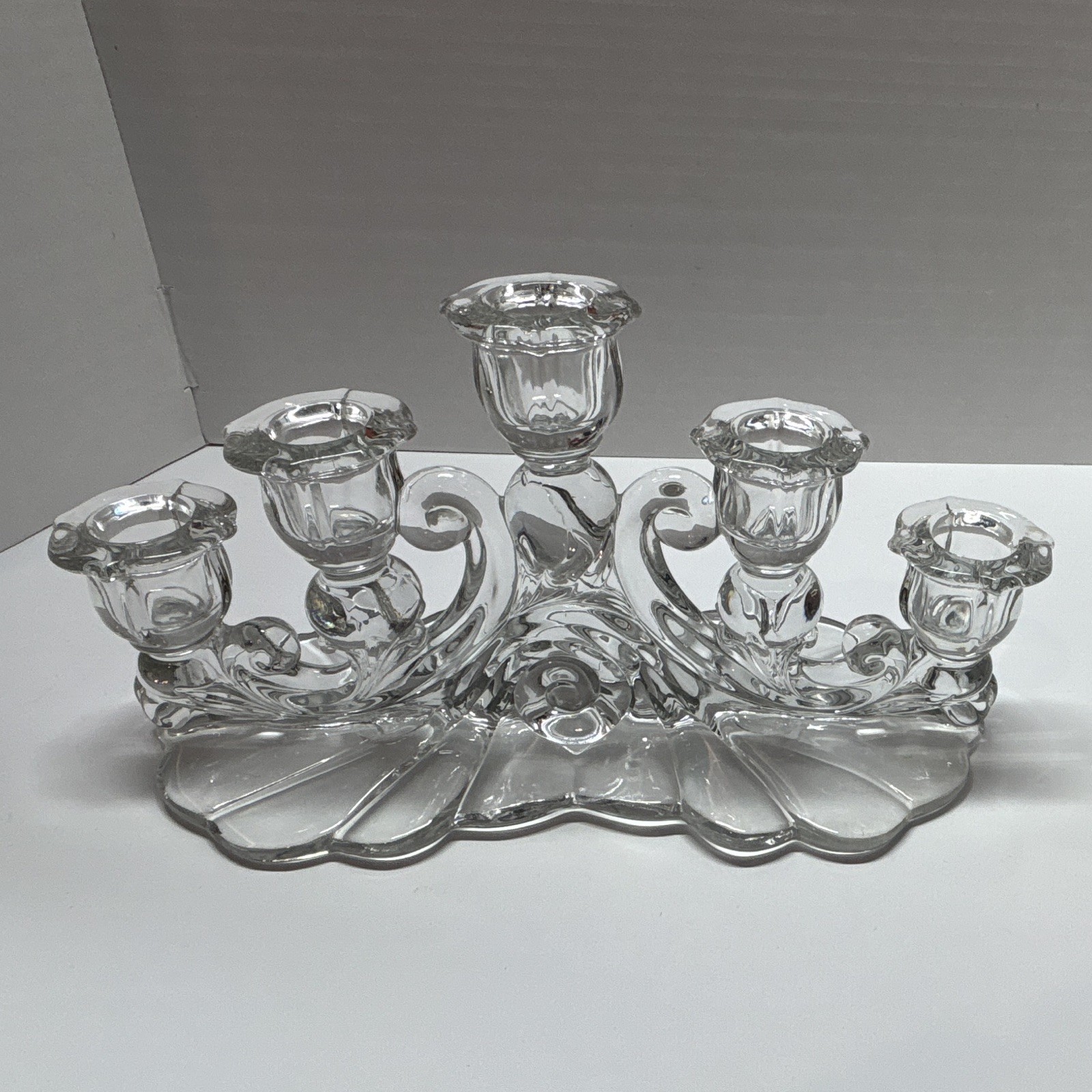 VTG Cambridge Glass Caprice 5-Light Candelabra #1337 Clear Elegant Glass 1 Piece VTG Cambridge Glass Caprice 5-Light Candelabra #1337 Clear Elegant Glass 1 Piece