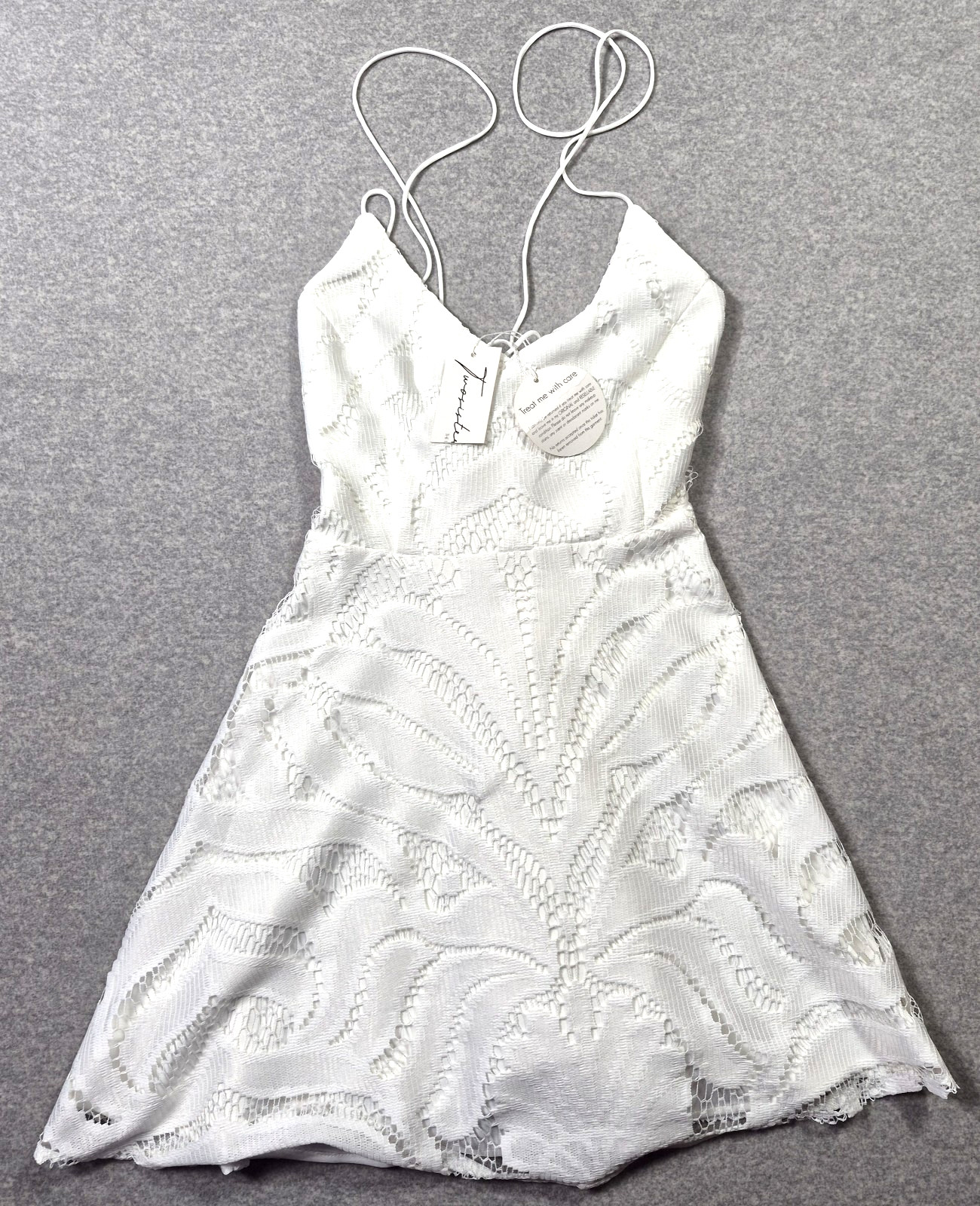 Twosisters The Label The Laurie Dress White Lace Size 4 NWT Crochet Wedding Mini