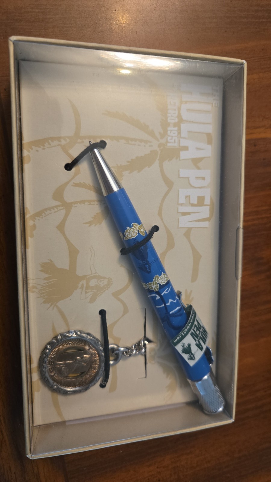 Retro 51 Tornado The Hula Pen Rare Box Keychain Hard To Find Blue Collectors Pen