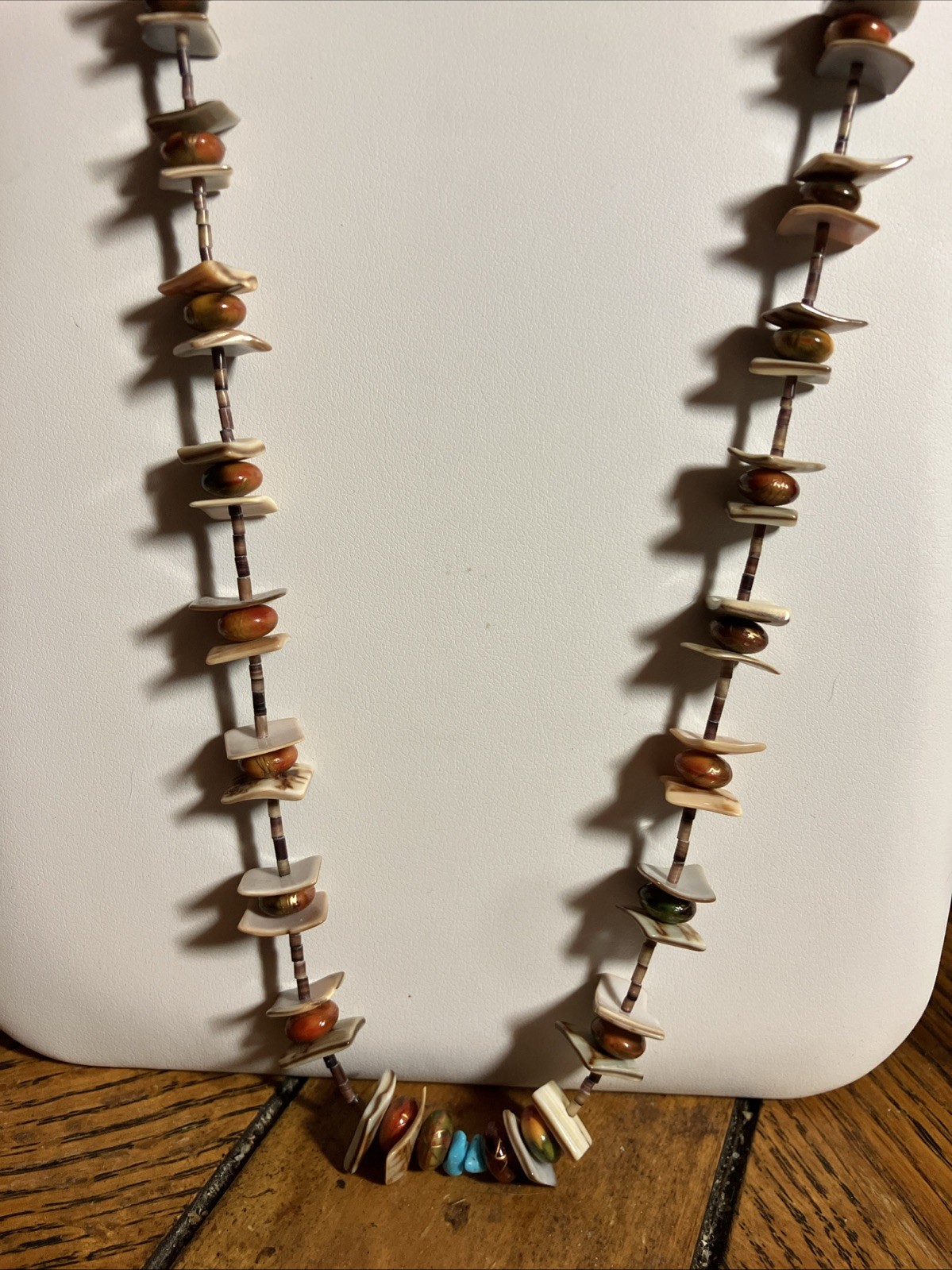 Old Tiny Authentic Melon Shell Heishi Unakite Turquoise 28” Necklace Kewa Made Old Tiny Authentic Melon Shell Heishi Unakite Turquoise 28” Necklace Kewa Made
