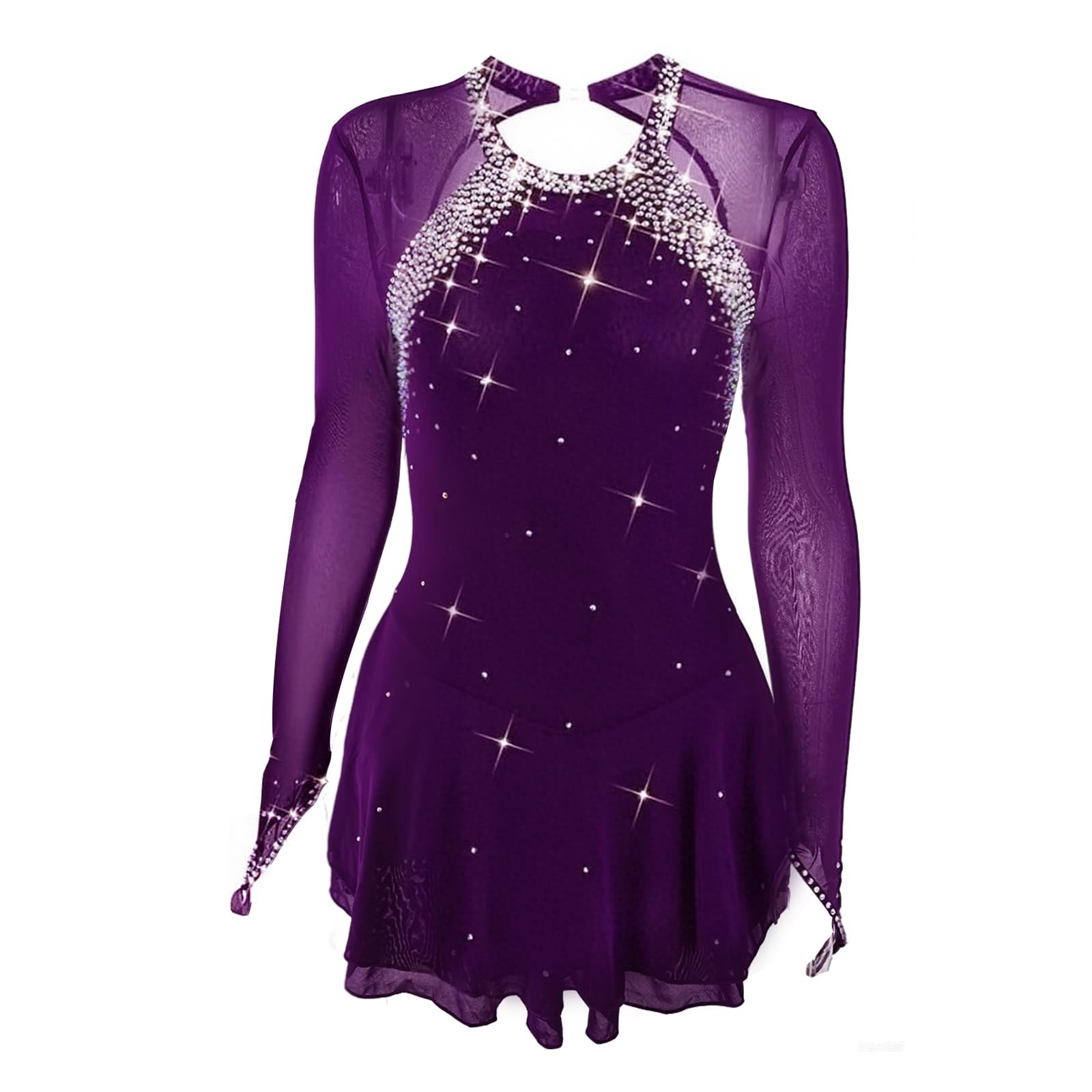 LIUHUO Ice Figure Skating Dress Girls\' Long Sleeves Competition Perform Women...