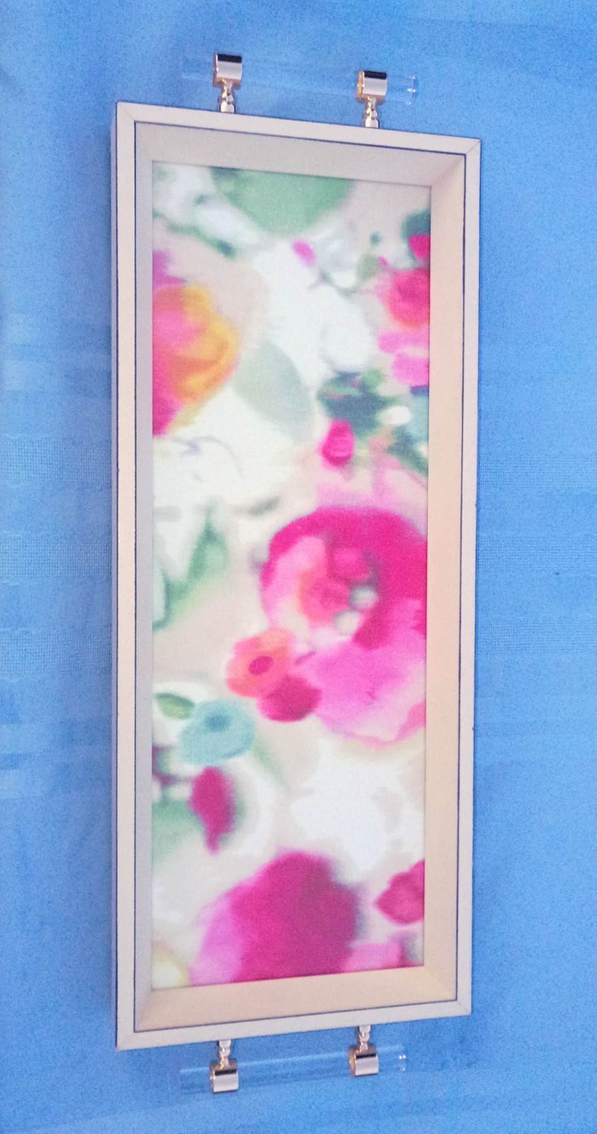 Amanda Carol Home Large Rectangular Floral Wood Serving Tray w/ Handles