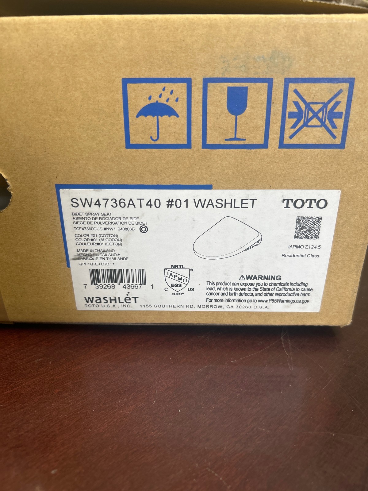 TOTO SW4736AT40#01 S7A Elongated Bidet Toilet Seat with EWATER+, Auto Open/Close