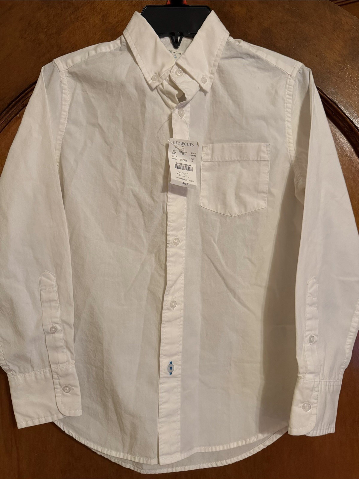 NWT J. Crew Crewcuts Boys Long Sleeve Oxford Shirt White, Size 8 NWT J. Crew Crewcuts Boys Long Sleeve Oxford Shirt White, Size 8