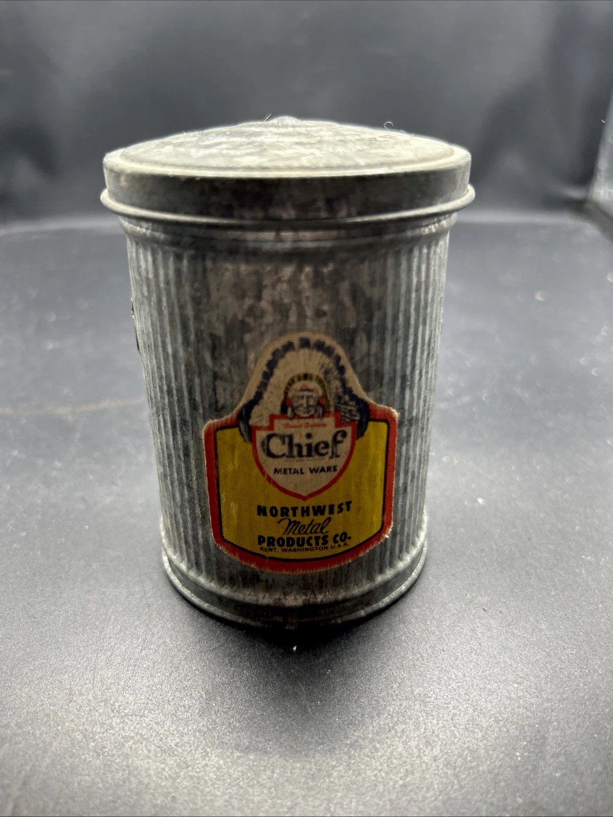 Vintage Chief Metal Ware Northwest Salesman Sample Garbage Can 3 3/4 tall Vintage Chief Metal Ware Northwest Salesman Sample Garbage Can 3 3/4 tall