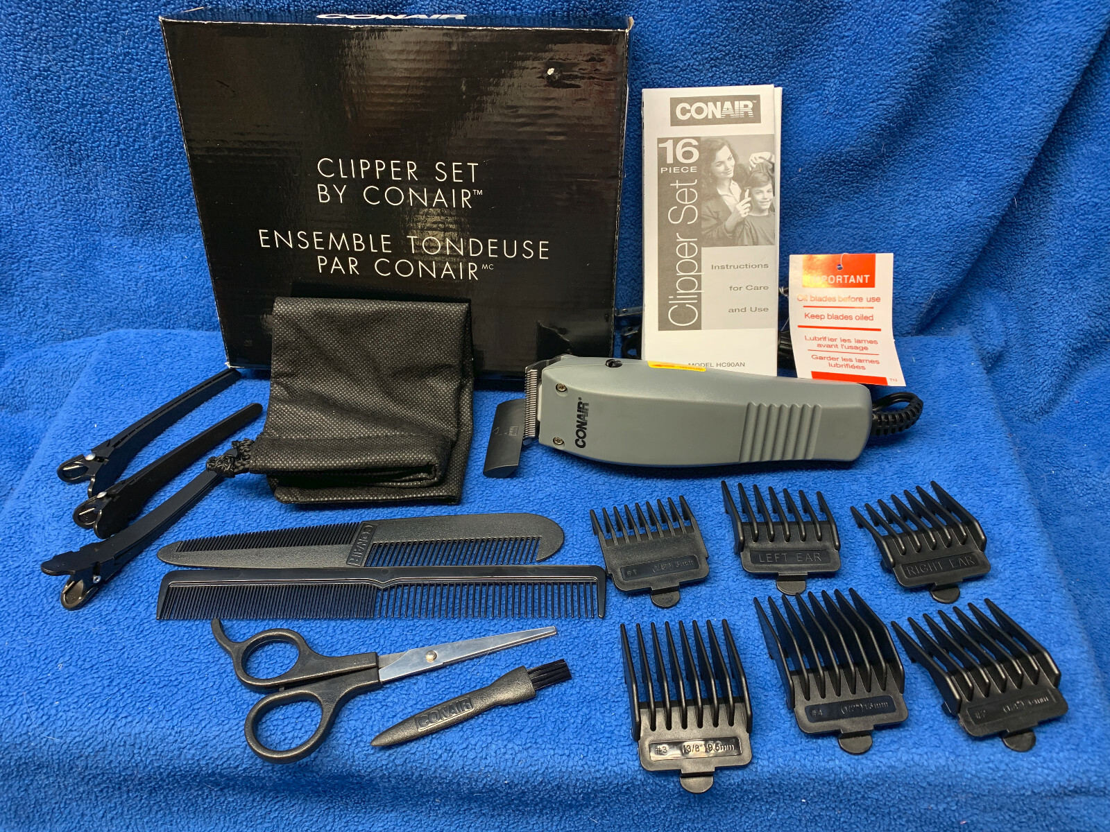 CONAIR HC90NA 16 piece Hair Clippers Set-NEW Never Used