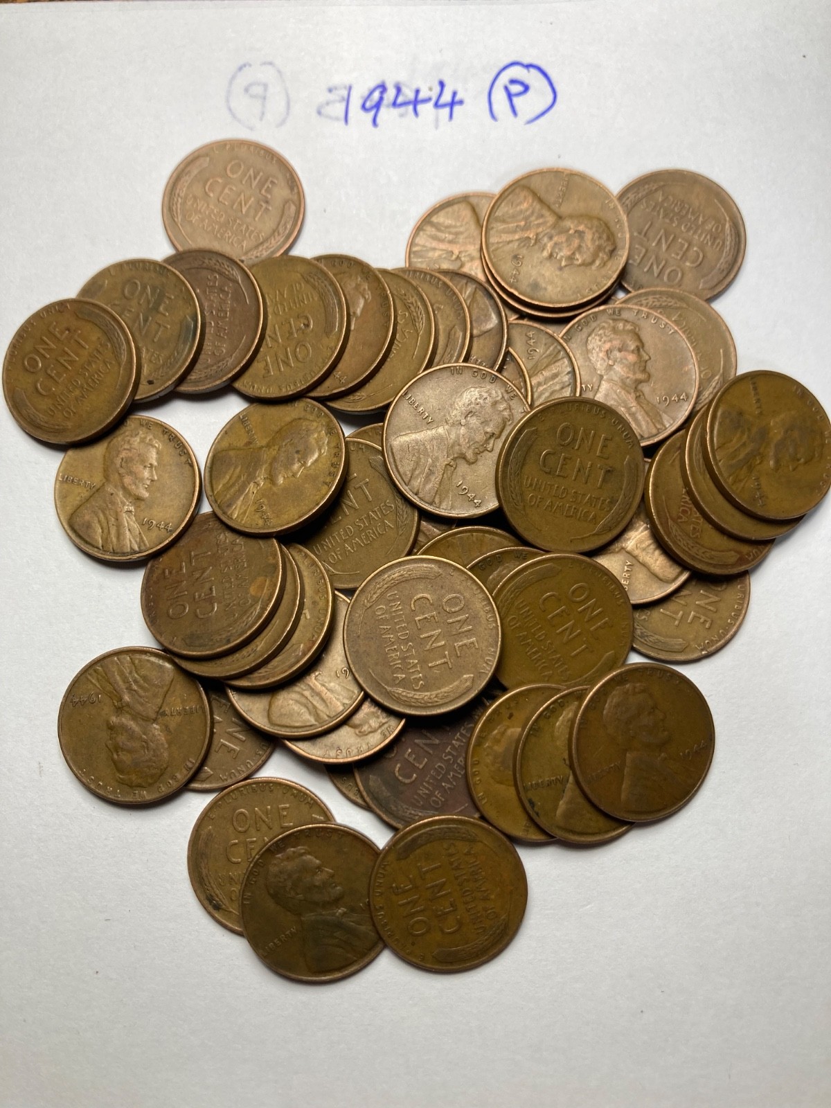 1944 (P) LINCOLN WHEAT CENT PENNY ROLL, nice condition 1944 (P) LINCOLN WHEAT CENT PENNY ROLL, nice condition