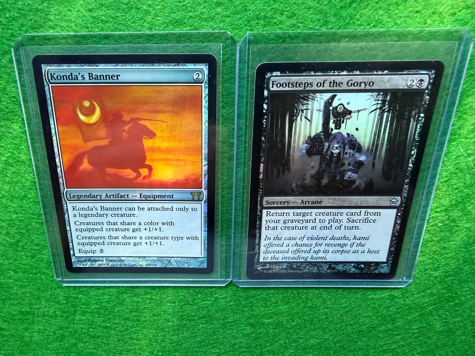 2x FOIL MTG, CHK #259 Konda's Banner & Footsteps of the Goryo #68 - SOK - VTG