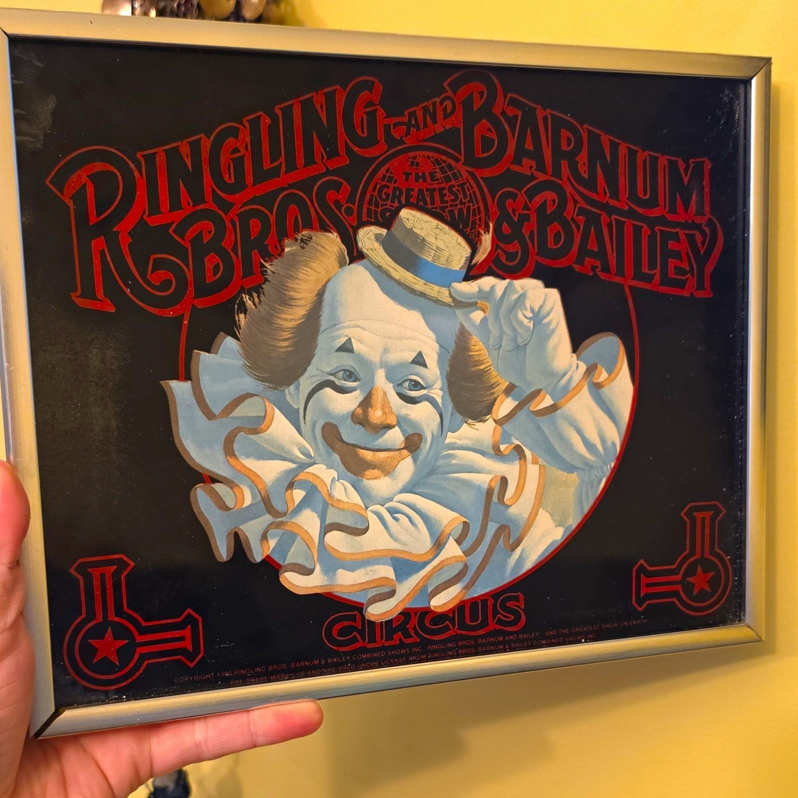 Vintage 1978 Ringling Bros. Circus Clown Framed Print Figi Giftware Style 719