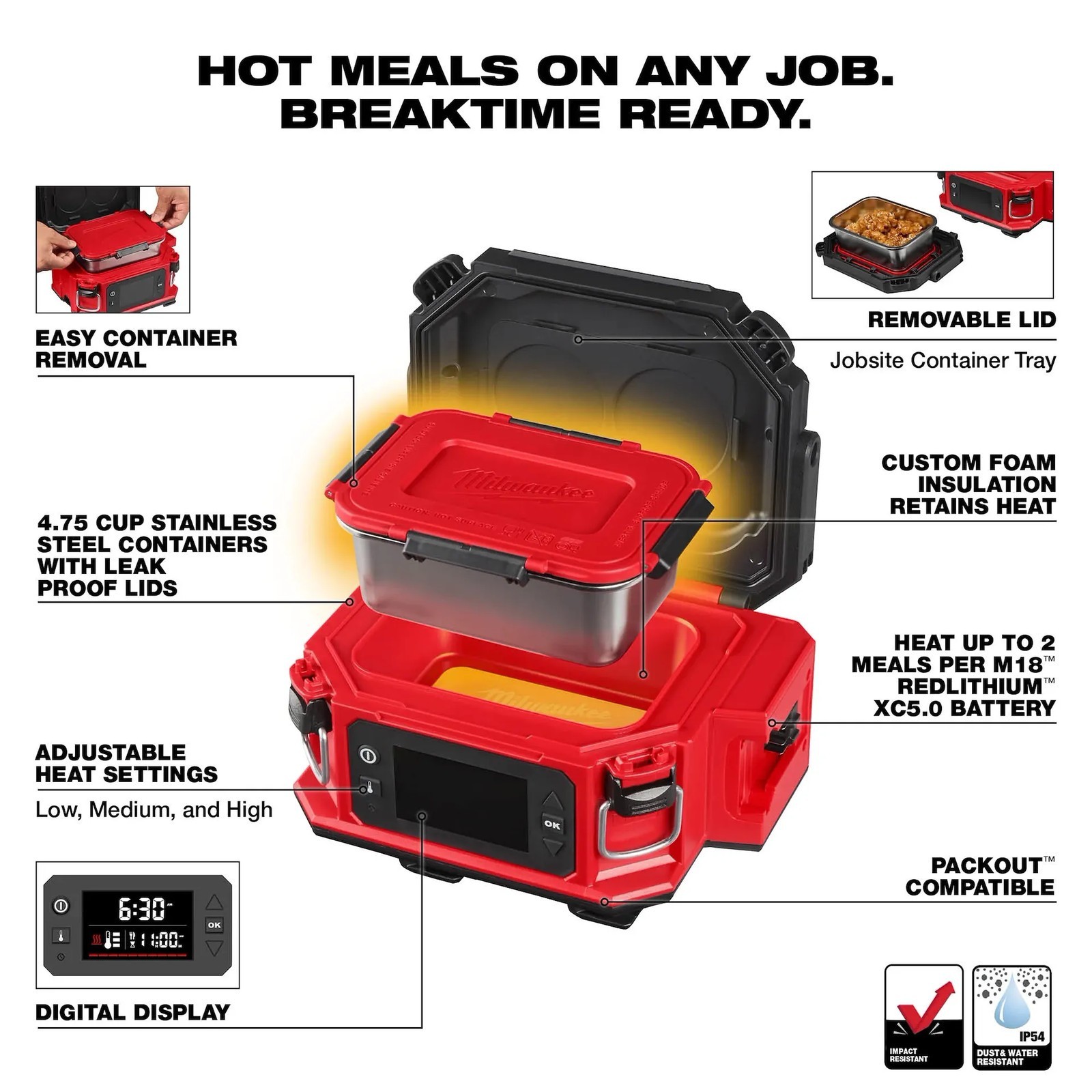 Milwaukee 0811-20 M18 Jobsite Lunch Warmer New w/Warranty Milwaukee 0811-20 M18 Jobsite Lunch Warmer New w/Warranty