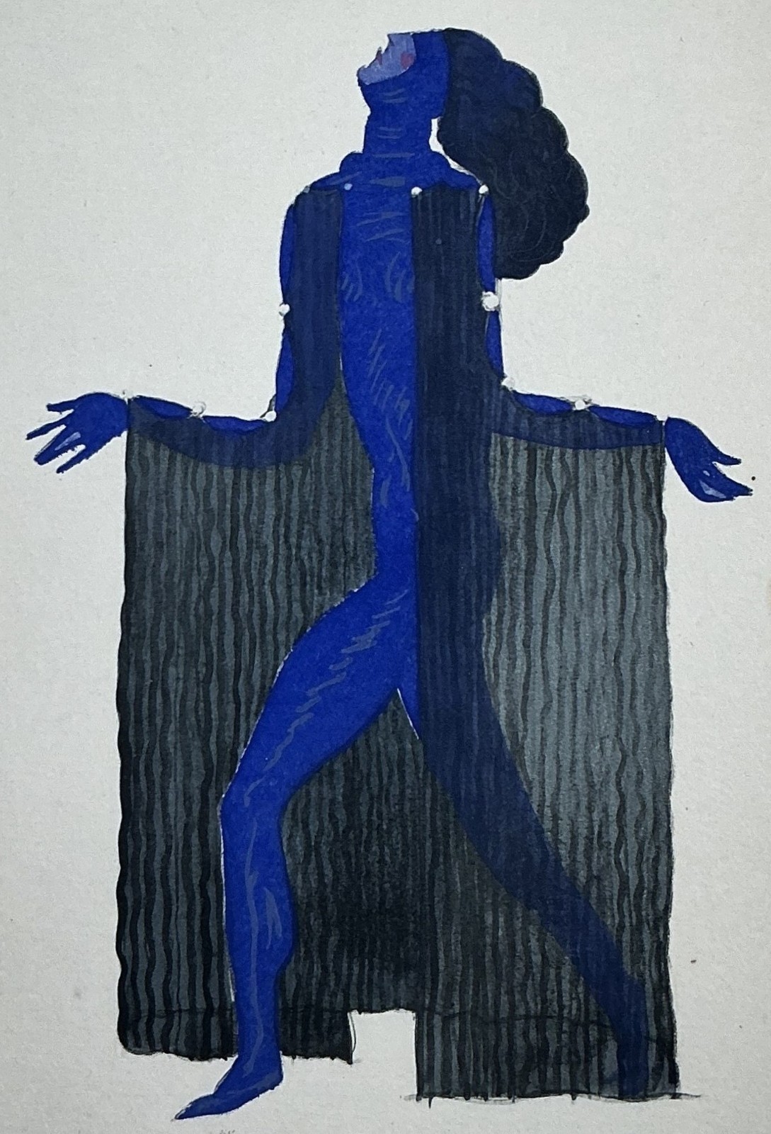 Lepape 1927 Art Deco: \'Le Ténèbre\'. Pochoir by Saude, 1 of 225. Theater Fashion