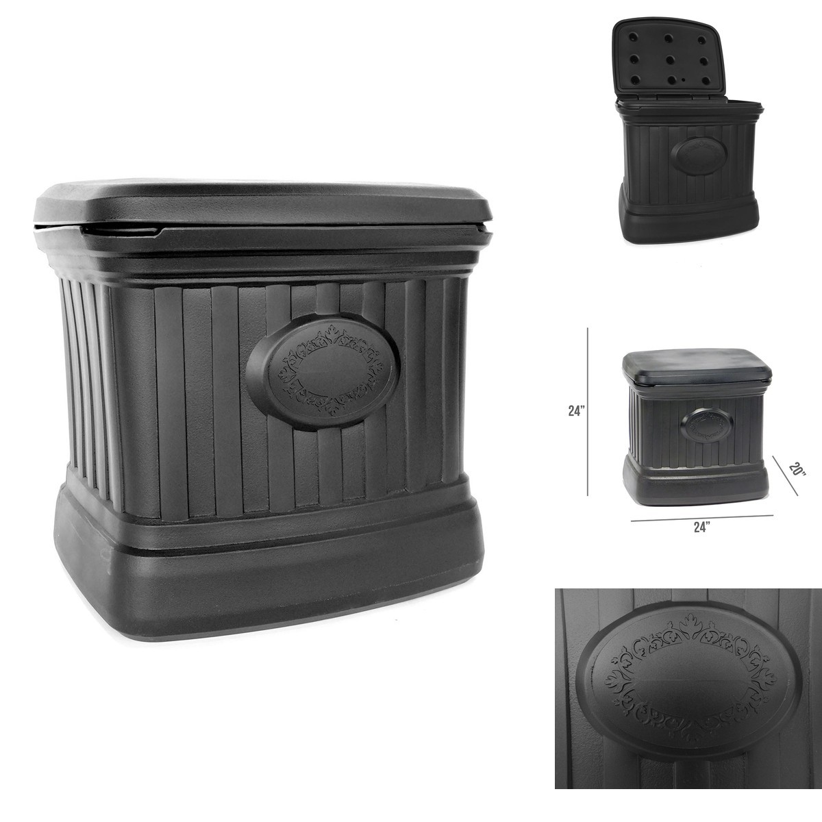 FCMP Outdoor - Outdoor Salt, Sand, And Storage Bin Residential Deck Box FCMP Outdoor - Outdoor Salt, Sand, And Storage Bin Residential Deck Box