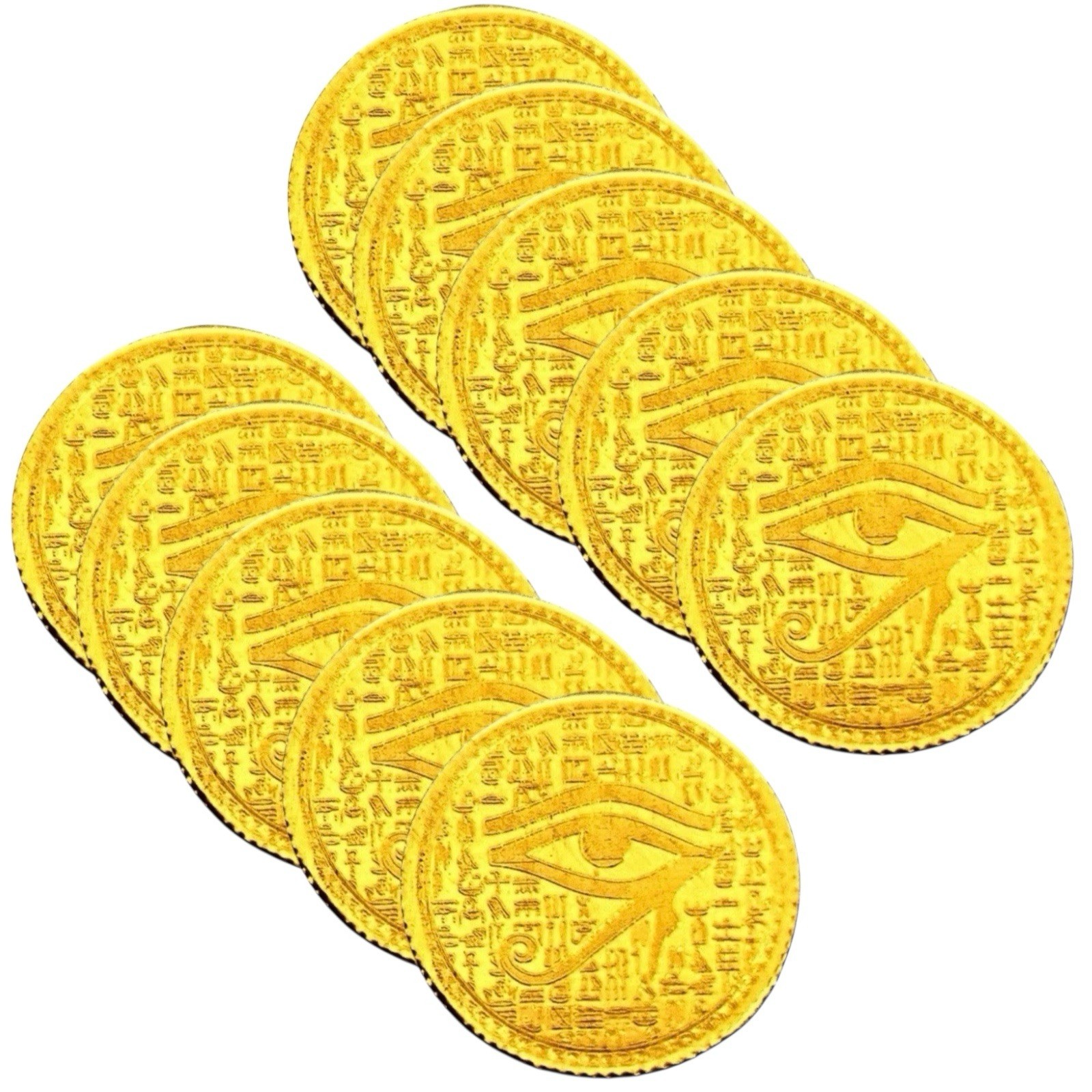 LOT 10 X 1/500 OZ MONARCH EGYPTIAN EYE OF RA .9999 GOLD ROUNDS IN CAPSULE BU