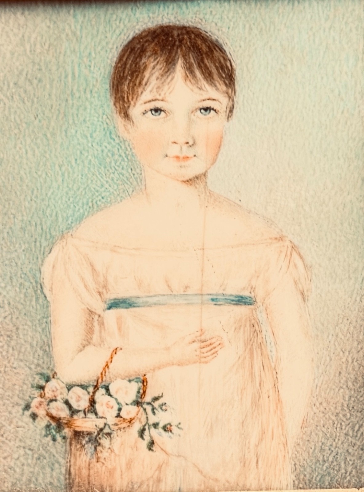 ANTIQUE EARLY 19th CENTURY WATERCOLOR**PRIMITIVE**AAFA**CHILD PORTRAIT**AMERICAN ANTIQUE EARLY 19th CENTURY WATERCOLOR**PRIMITIVE**AAFA**CHILD PORTRAIT**AMERICAN