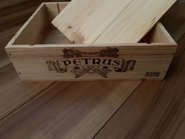 Wooden Wine Box Crate CHATEAU PETRUS 3 Bottle Size French