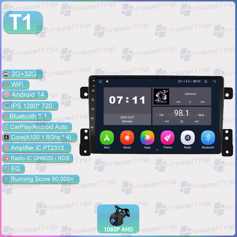 8 Core 64GB Car Radio for Suzuki Grand Vitara Escudo 2005 - 2015 Audio AHD Cam