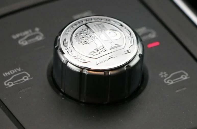 For AMG 29mm Affalterbach Aluminum Tree Interior Emblem Multimedia Button Badge