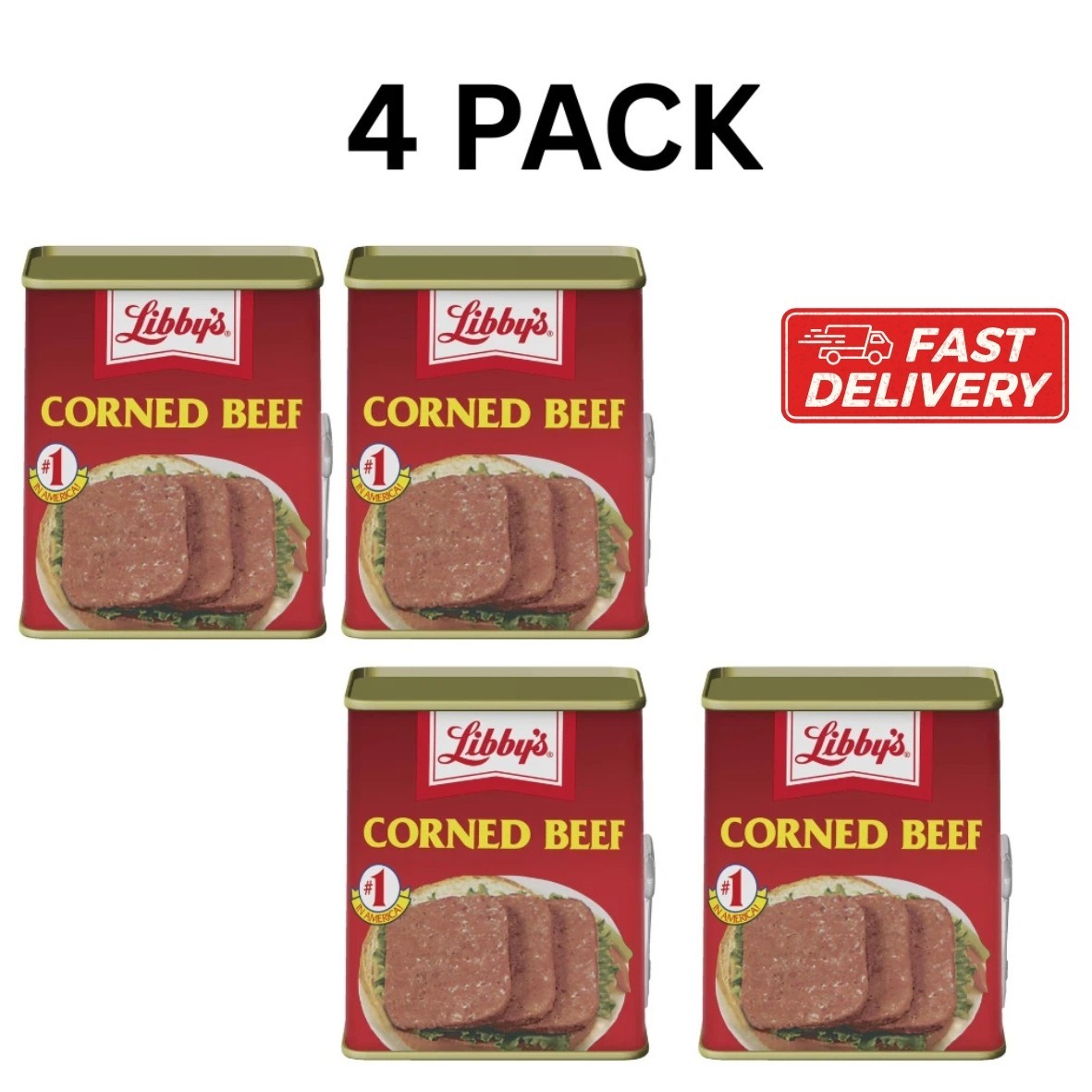 Libby’s Corned Beef 12 oz Can 4 Pack Shelf Stable High Protein Meat Libby’s Corned Beef 12 oz Can 4 Pack Shelf Stable High Protein Meat