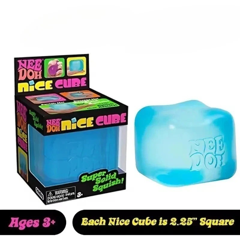 NeeDoh Nice Cube - Sensory Squishy Fidget Toy, Stress Relief, Assorted Colours