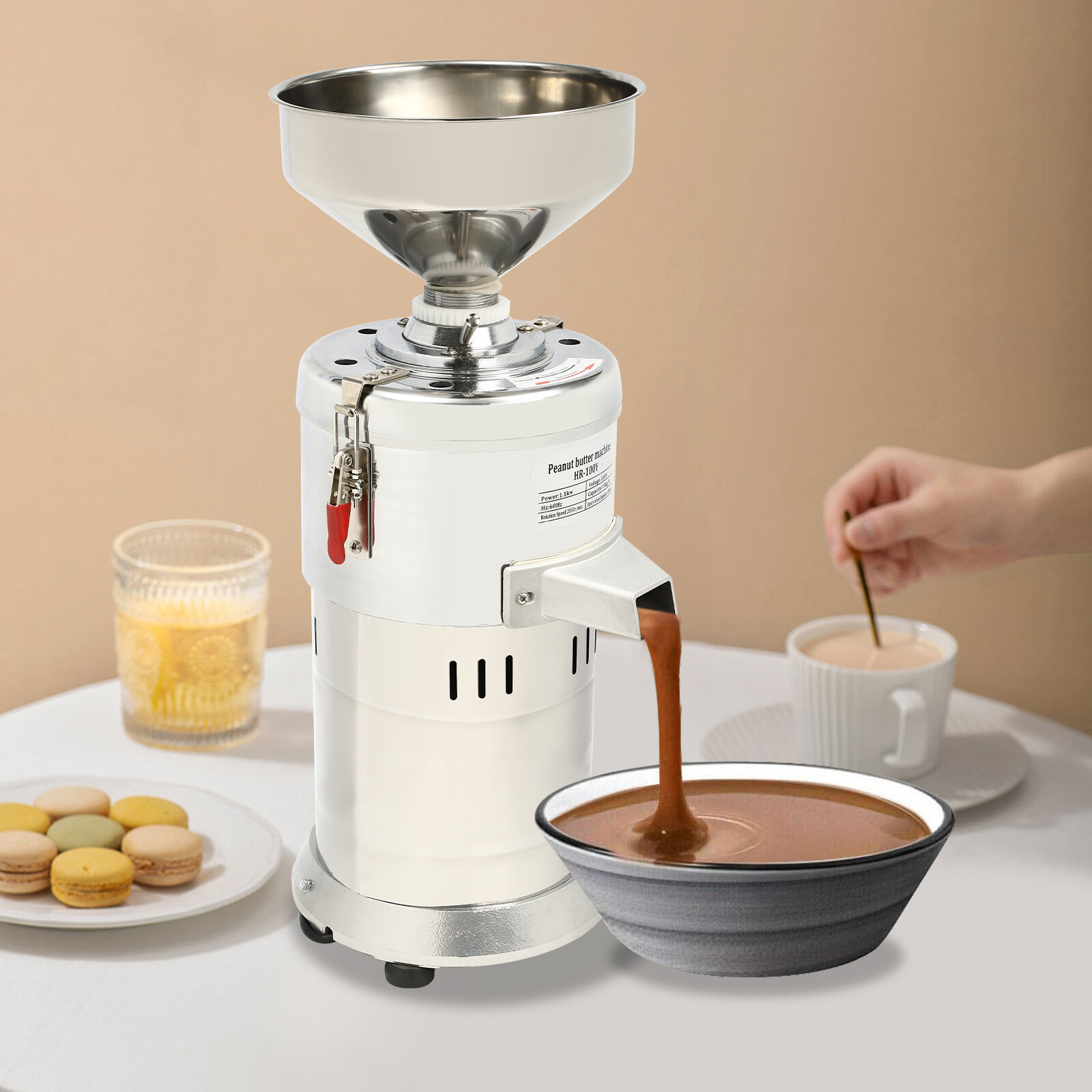 HR-100Y Commercial Peanut Butter Maker Electric Peanut Butter Maker 15kg/h 1100W HR-100Y Commercial Peanut Butter Maker Electric Peanut Butter Maker 15kg/h 1100W