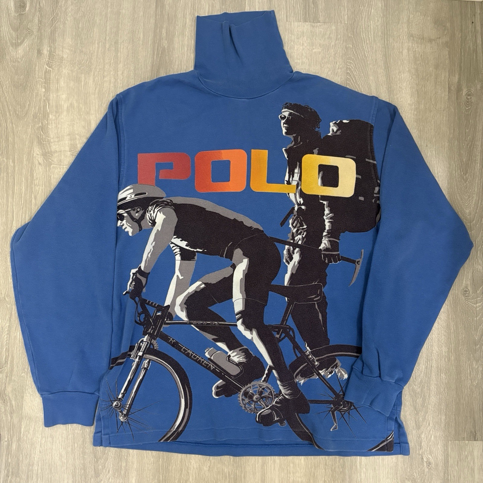 VTG Polo Ralph Lauren Dan Dave Turtleneck Long Sleeve shirt 1992 Rare Stadium 