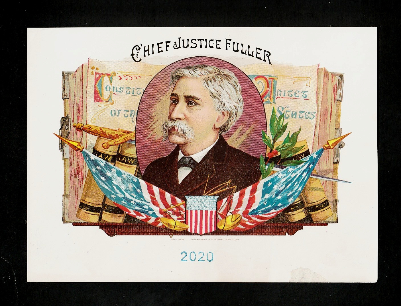 EX RARE 1890s Cigar Sample Label - O.L. Schwencke Litho - CHIEF JUSTICE FULLER EX RARE 1890s Cigar Sample Label - O.L. Schwencke Litho - CHIEF JUSTICE FULLER