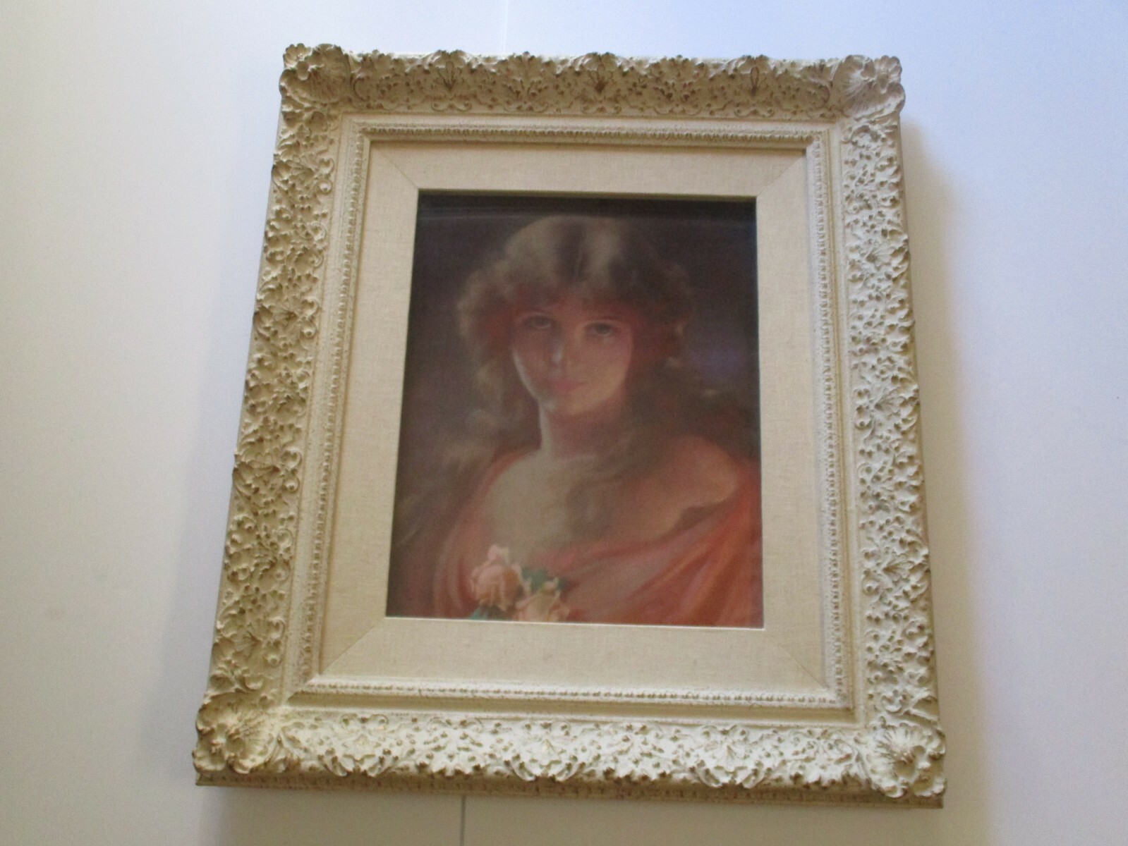 ANTIQUE GORGEOUS PORTRAIT DRAWING ART DECO NOUVEAU PRETTY WOMAN FEMALE MODEL 