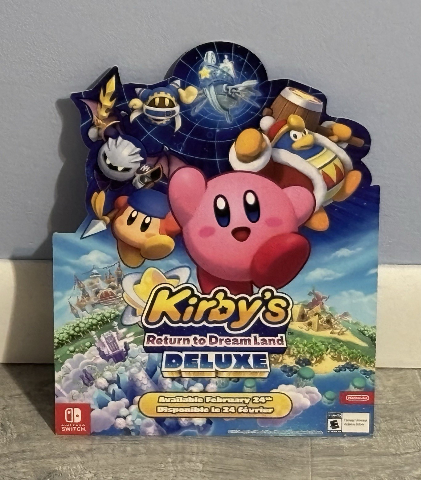 Kirby’s Return to DreamLand Deluxe Nintendo Switch counter card display standee