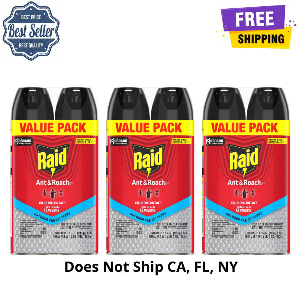 Raid Ant Roach Insect Killer Spray, Indoor/Outdoor Bug Spray, Fresh Scent, 6Pack Raid Ant Roach Insect Killer Spray, Indoor/Outdoor Bug Spray, Fresh Scent, 6Pack