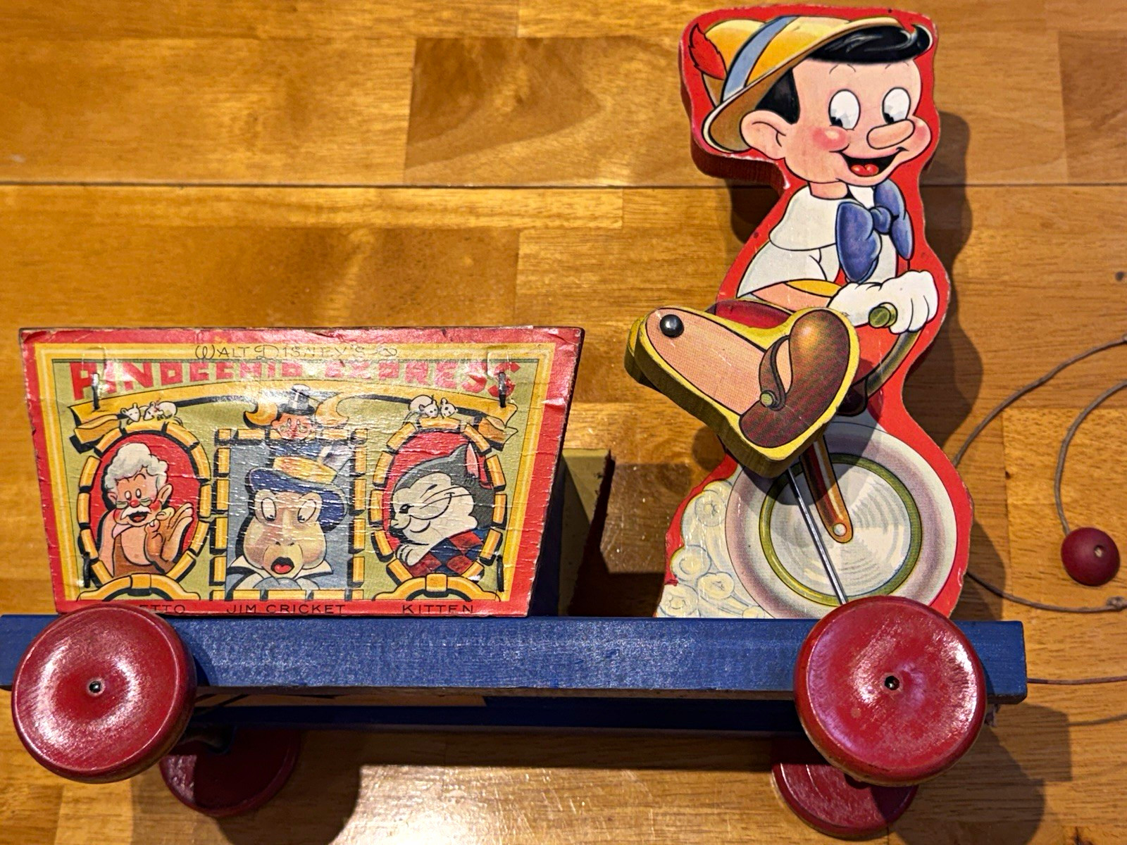 Fisher-Price Walt Disney Pinocchio Express Pull Toy #720 Vintage 1939