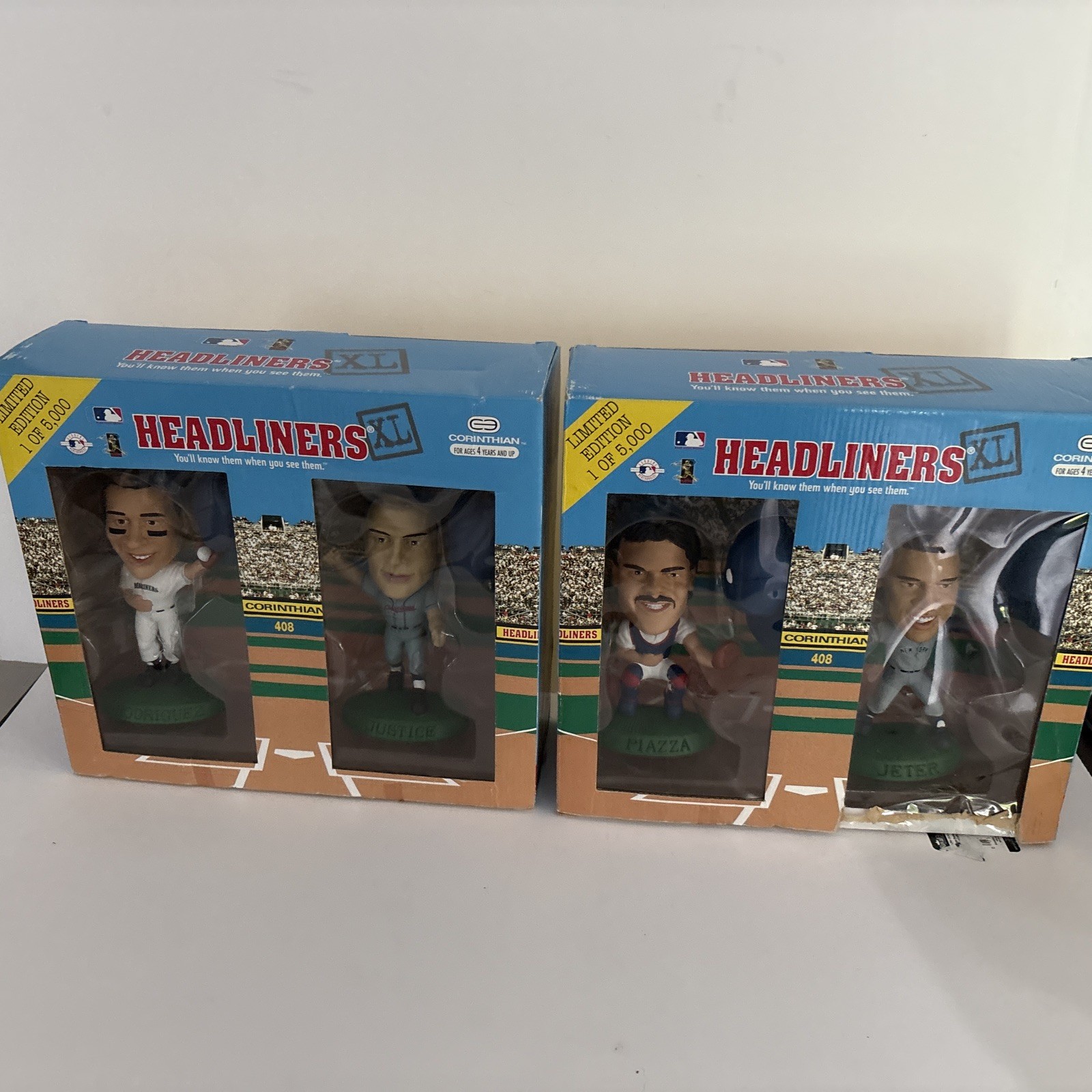 Lot of 2 Headliners XL Baseball Figures: Jeter, Piazza, Justice, ARod - Ltd 5000