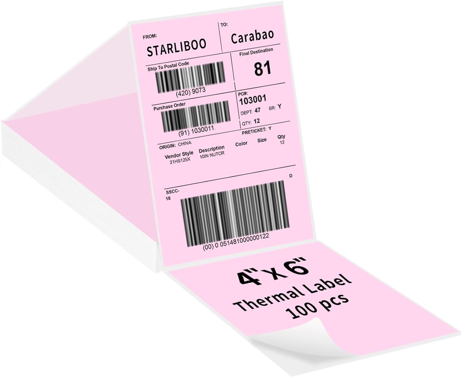 500/1000PCS 4x6 Direct Thermal Shipping Label VRETTI MUNBYN Phomemo Lot