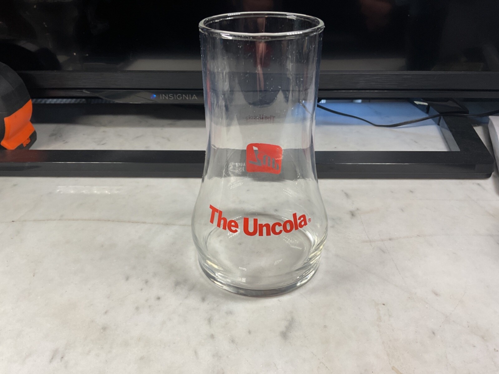 7UP Upside Down Glass  The Uncola Coca Cola 7-Up 1970s Vintage Glass 16oz 6”Tall