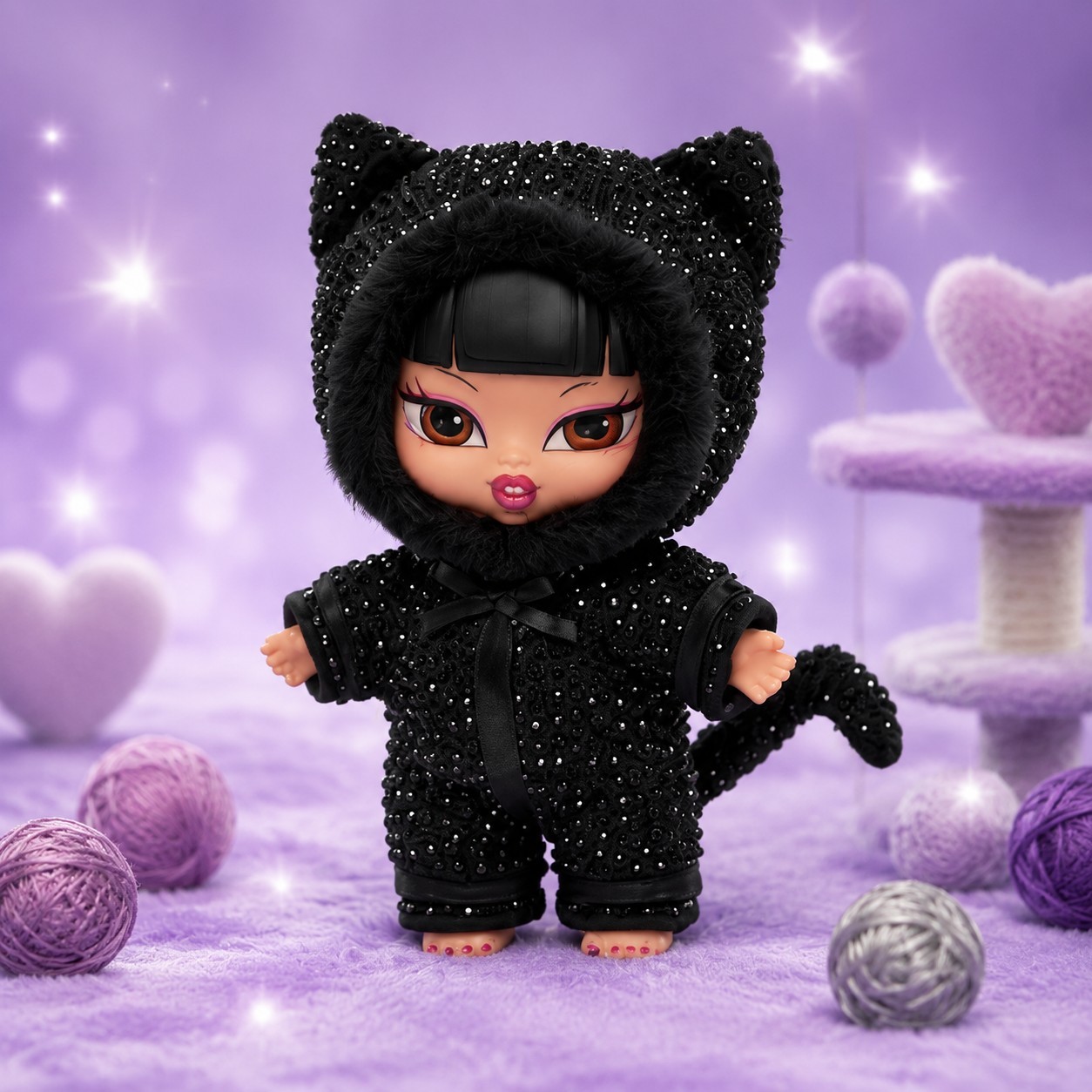 Bratz Bratziez Bling Seriez Doll Kool Kat Jade Shiny Black Keychain Charm No Box Bratz Bratziez Bling Seriez Doll Kool Kat Jade Shiny Black Keychain Charm No Box