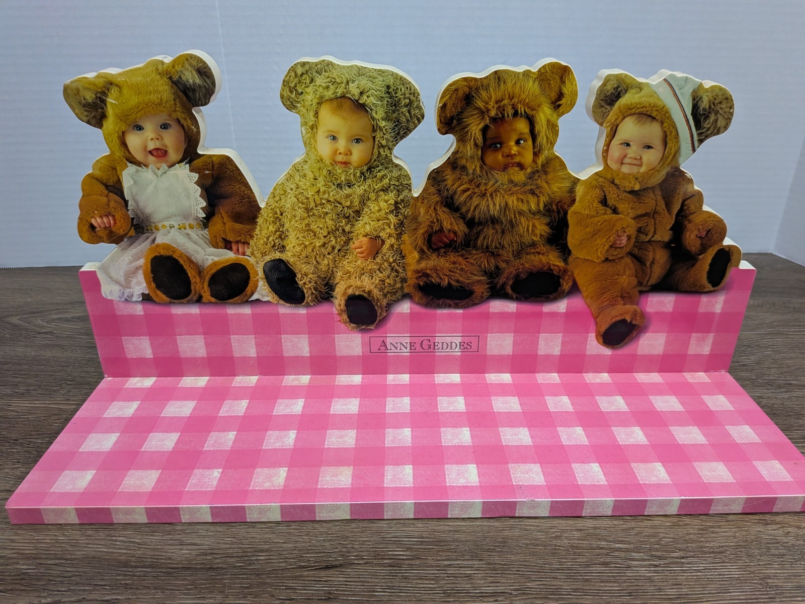 Vintage Anne Geddes Baby Nursery Pink Wall Shelf Room Decor Display Plastic Vintage Anne Geddes Baby Nursery Pink Wall Shelf Room Decor Display Plastic