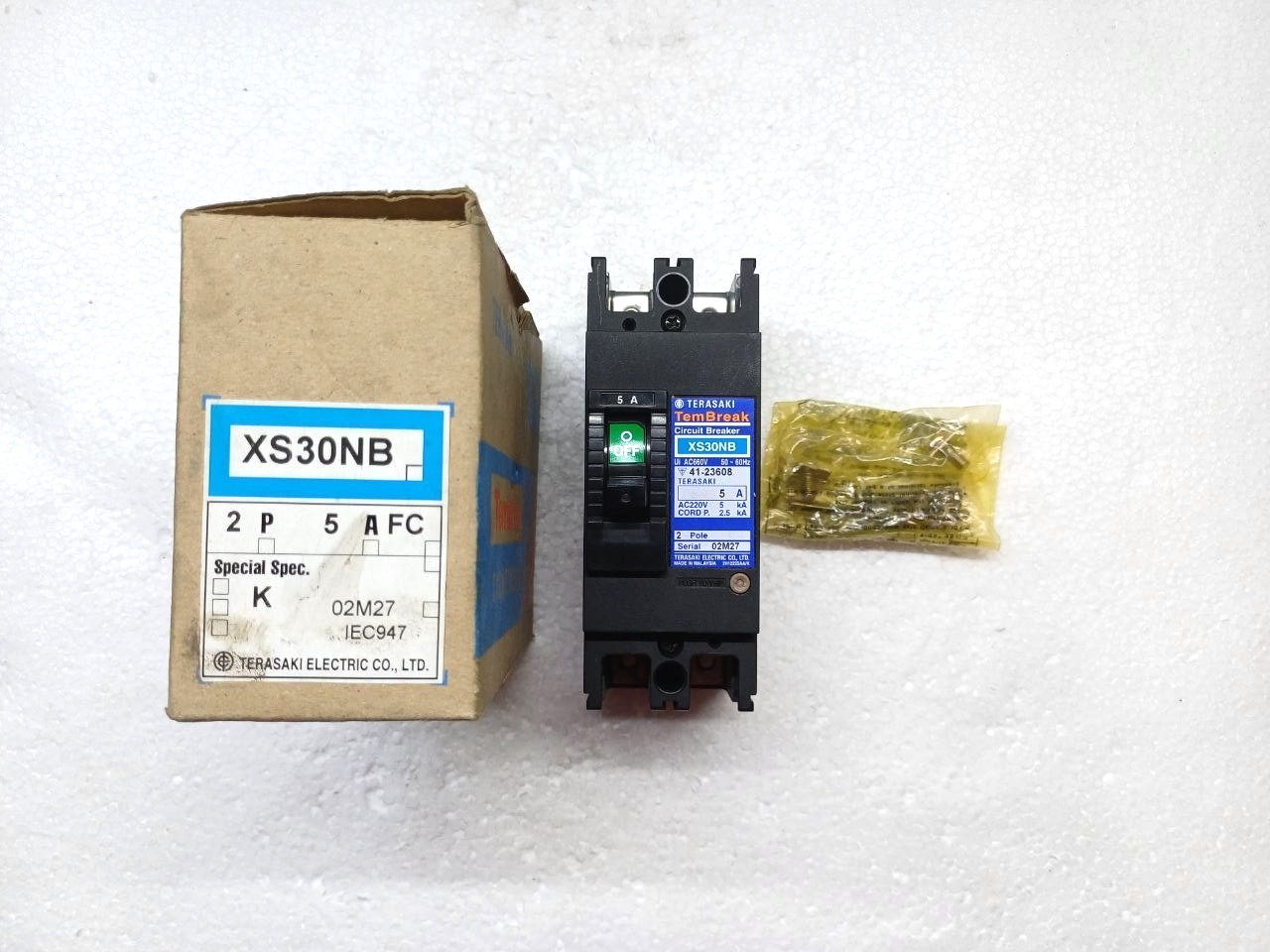 Terasaki TemBreak XS30NB 2-pole molded case circuit breaker 5A