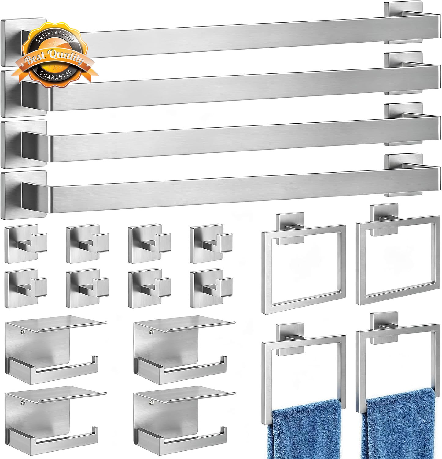 20-Pieces Brushed Nickel Bathroom Hardware Set