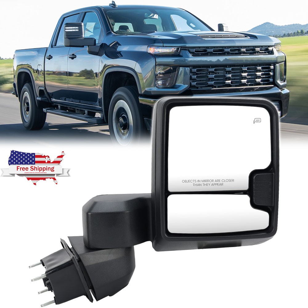 Passenger Right Side Tow Mirror for 2019-2025 Chevrolet Silverado 2500HD 3500HD