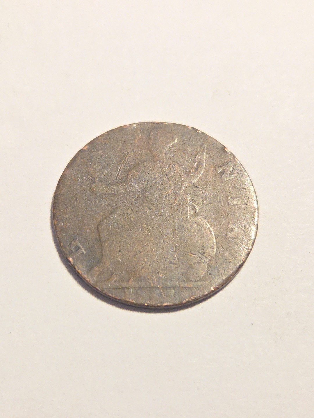 1740s - 1750s (1751?) George II Half Penny British Coin - Lot BT798