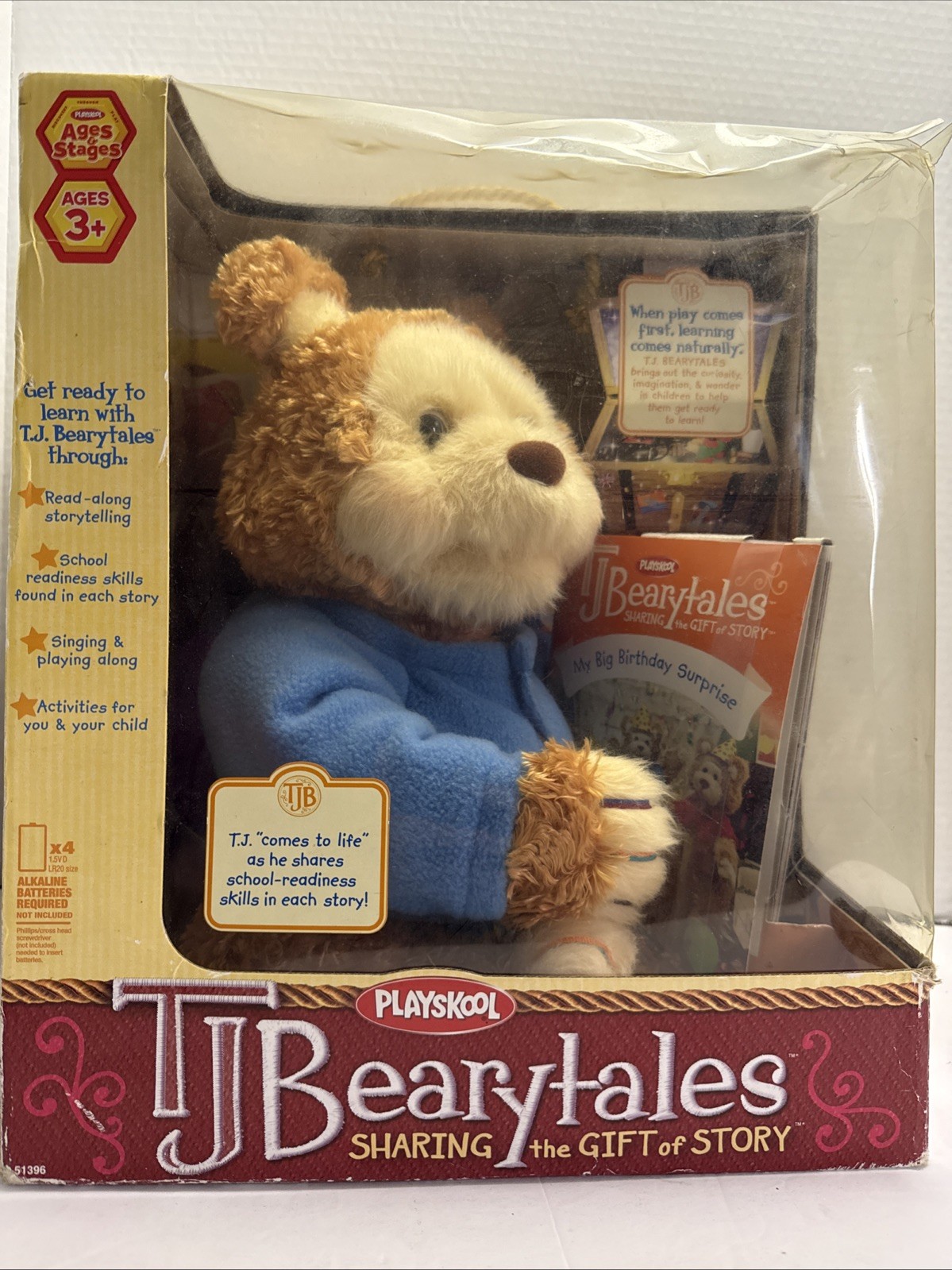 TJ Bearytales Animated Talking Story Telling Bear Playskool With Original Box TJ Bearytales Animated Talking Story Telling Bear Playskool With Original Box