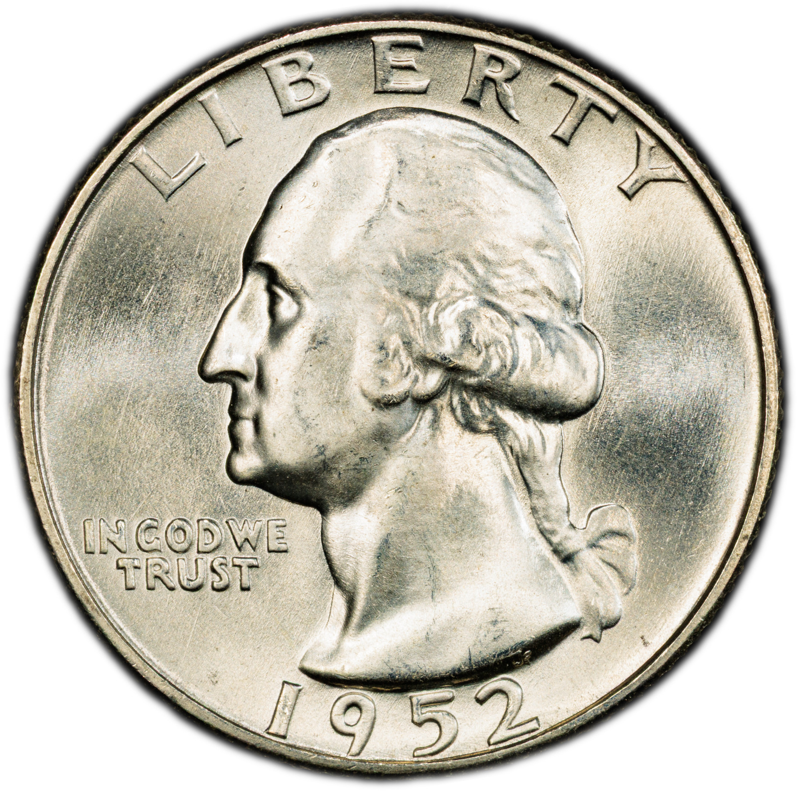 1952-D PCGS MS65 (Gem) Washington Quarter | Brilliant Blast White Obv Surfaces