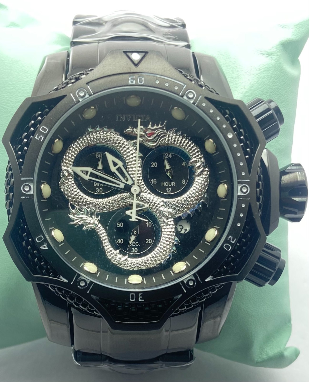 Refurbished Rare Invicta Venom Chronograph/Date Display Quartz Men\'s Wristwatch