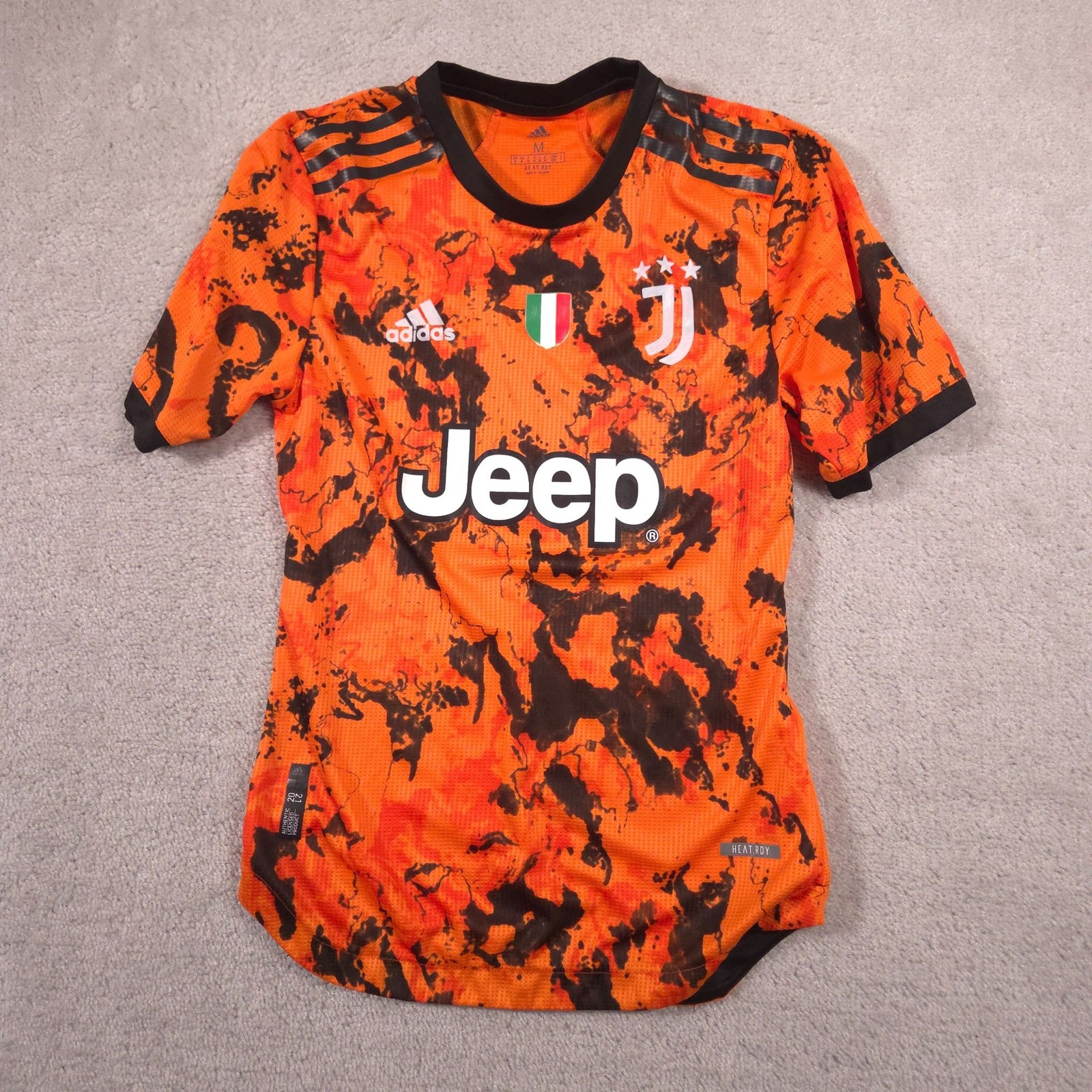 Juventus Jersey Mens Medium Orange Serie A Soccer Adidas Ronaldo 7 HEAT.RDY