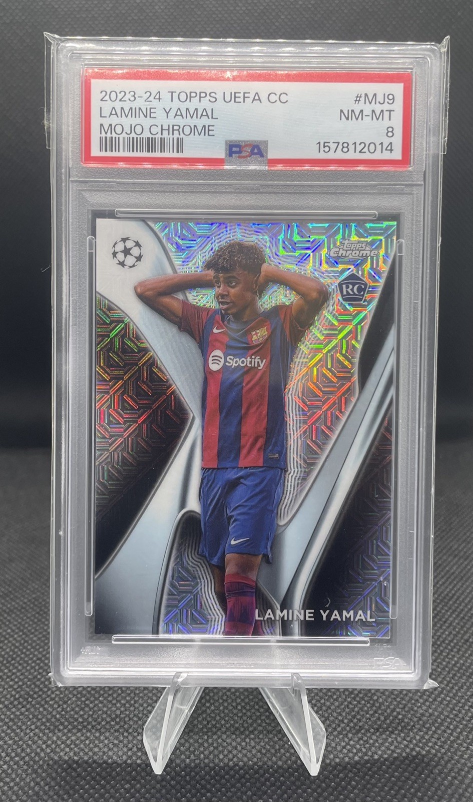 2023-24 Topps UEFA Club Competitions - Mojo Chrome Lamine Yamal #MJ-9 (RC) PSA 8 2023-24 Topps UEFA Club Competitions - Mojo Chrome Lamine Yamal #MJ-9 (RC) PSA 8