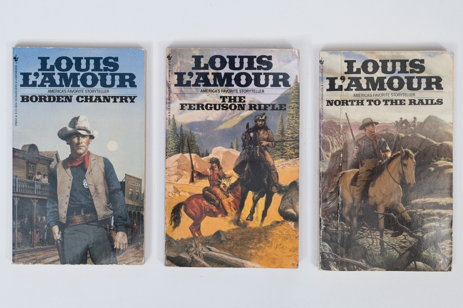 Louis L\'Amour Western Paperback Lot of 3 Bantam Books Vintage Cowboy Novels