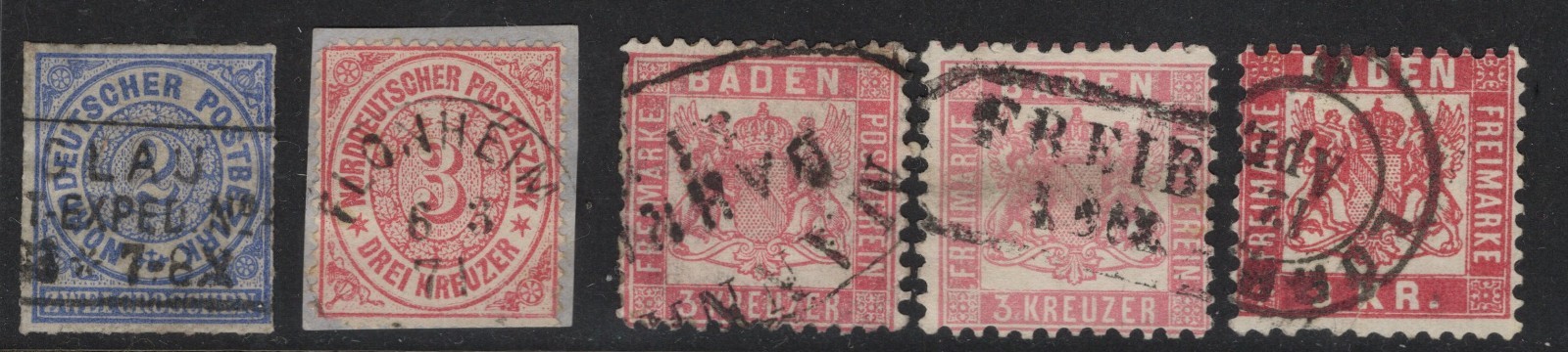 German States Lot of 5 Used -Small Faults- CV 8$ German States Lot of 5 Used -Small Faults- CV 8$