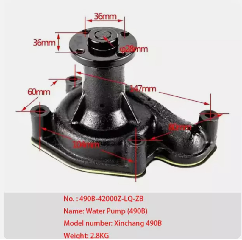 1pc Water Pump for Xinchang 490B Forklift Quanchai Xinchai Engine parts NEW