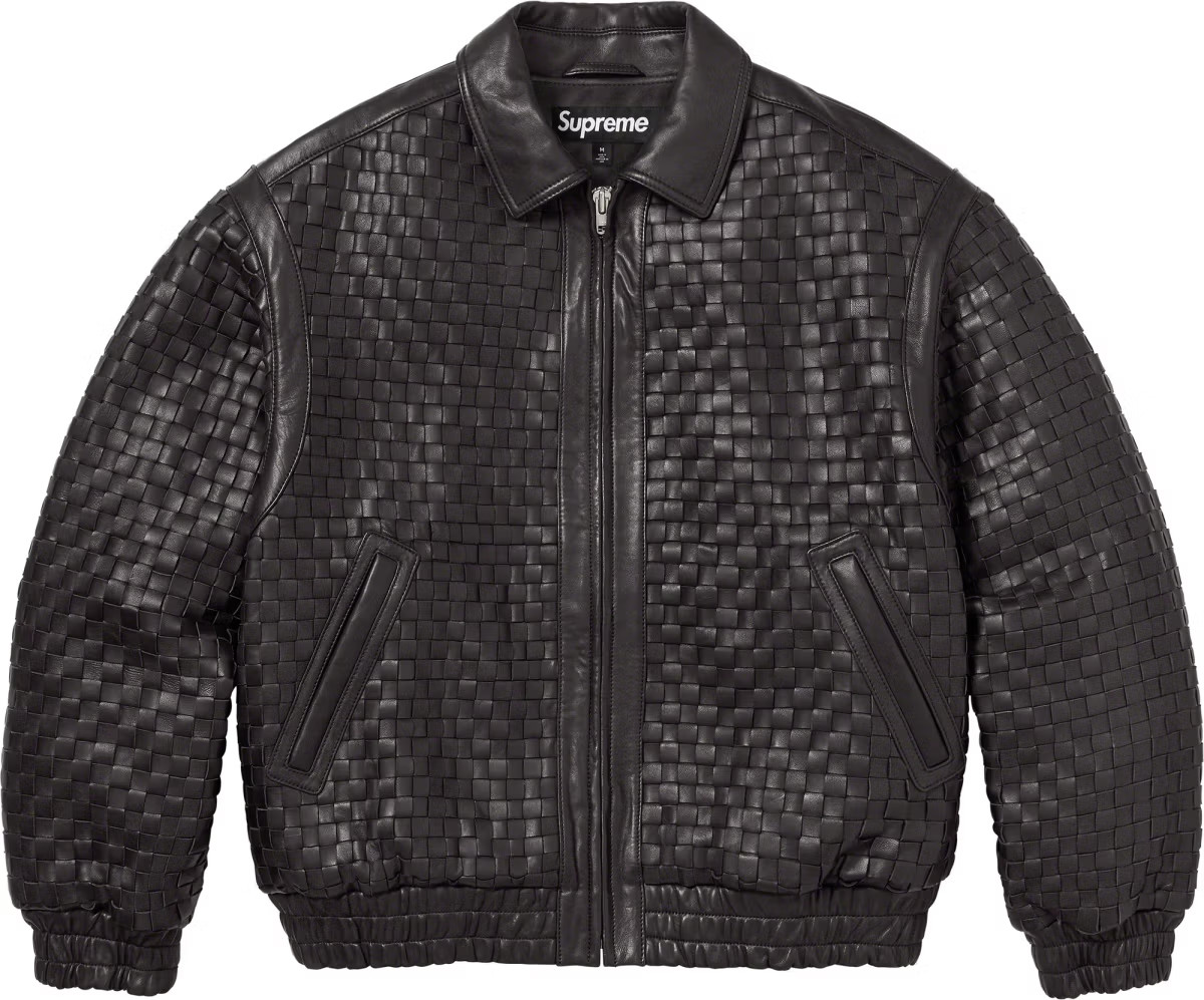 Sup reme®/Van son Leathers®/ Woven Varsity Lambskin Jacket
